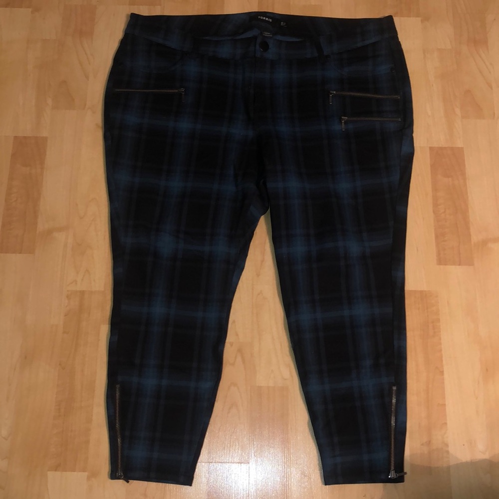 Torrid blue plaid jeggings